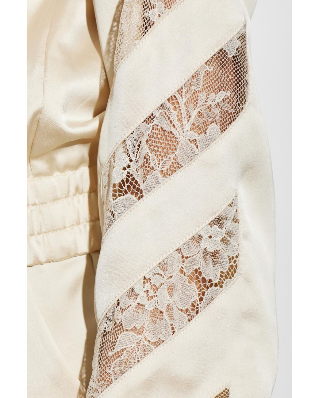 Off-White c/o Virgil Abloh White Satin Jacket With Lace Inserts