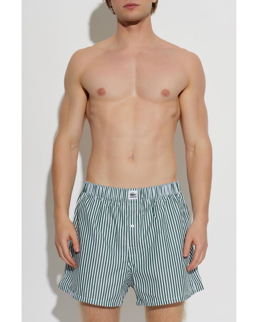 Lacoste Green Three-Pack Of Cotton Boxer Briefs for men