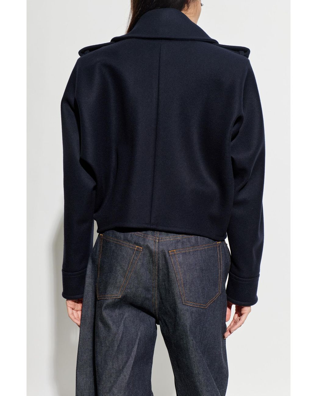 Givenchy Blue Wool Jacket With Epaulettes