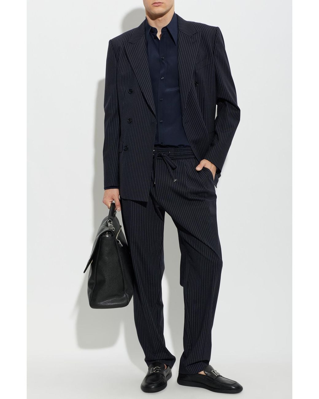 Dolce & Gabbana Blue Silk Shirt for men