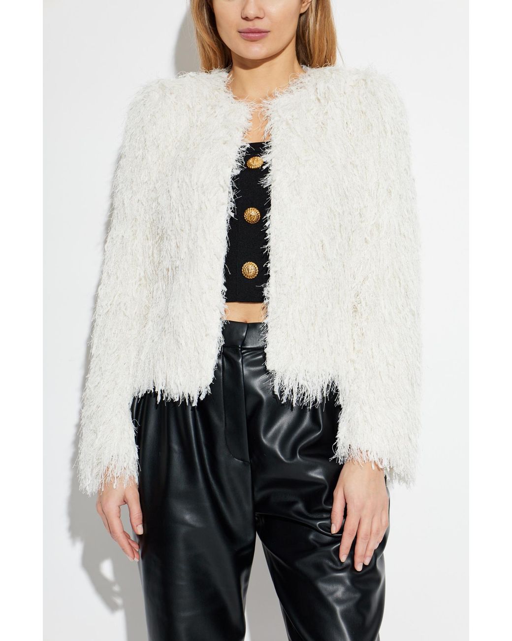 Balmain White Jacket With Lurex Thread