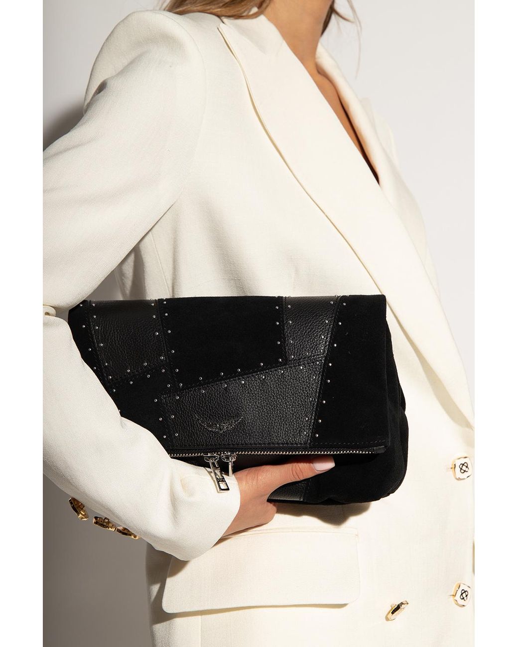 Zadig & Voltaire 'rocky Patchwork' Shoulder Bag in Black Lyst