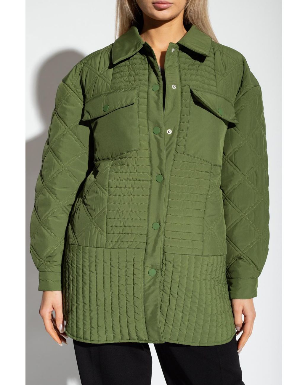 Gestuz 'tebagz' Quilted Jacket in Green | Lyst