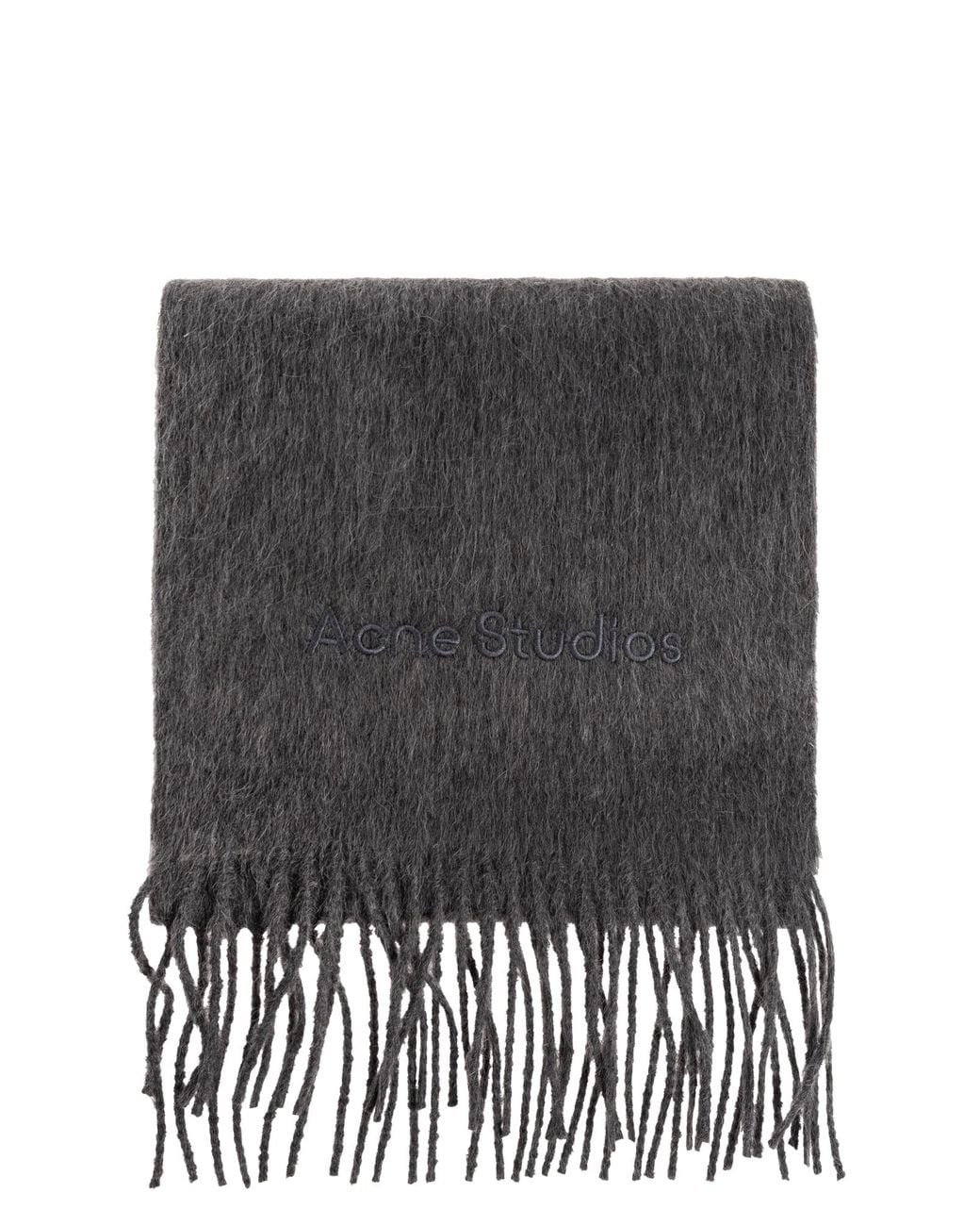 Acne Black Scarf With Logo Patch