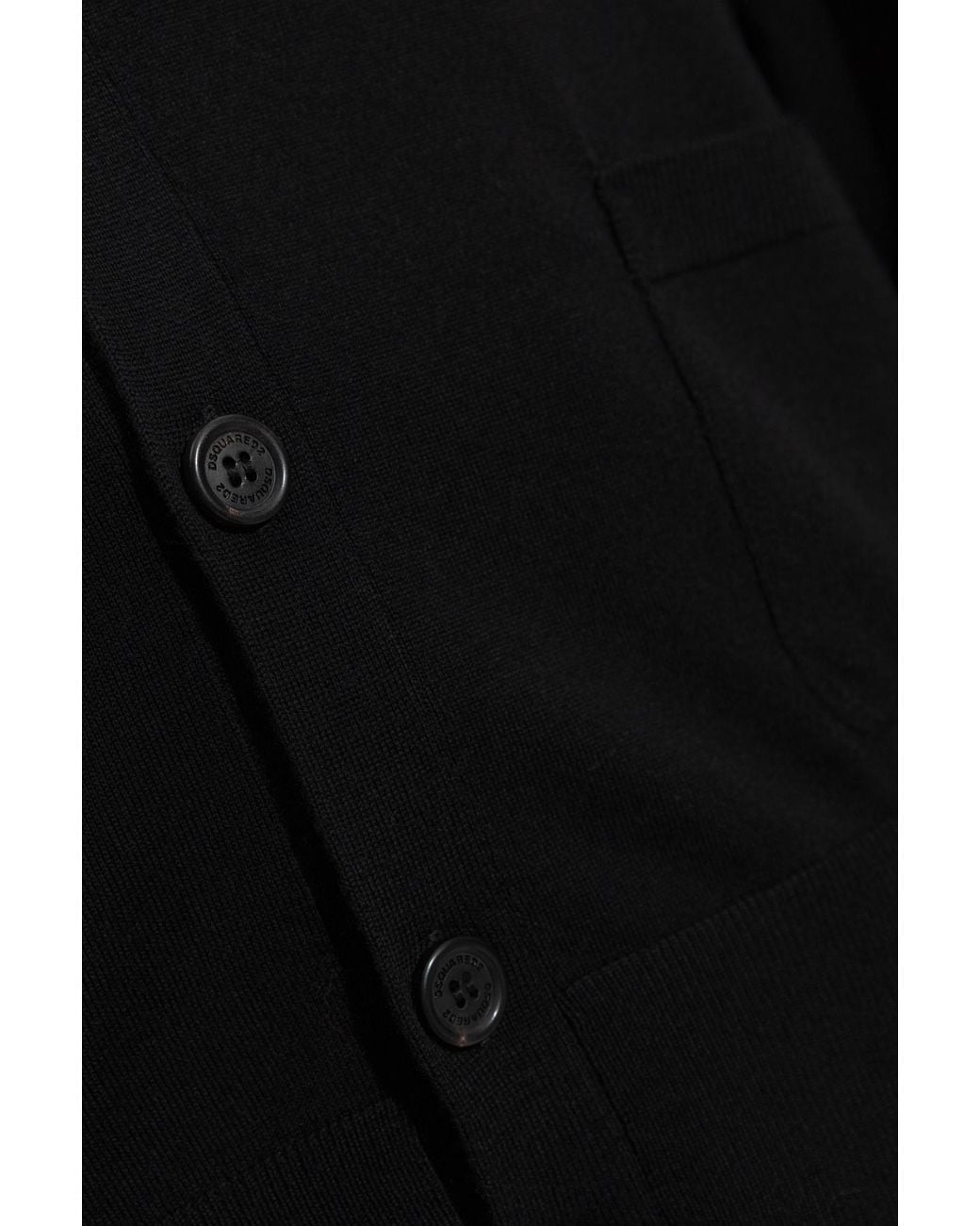 DSquared² Black Wool Cardigan