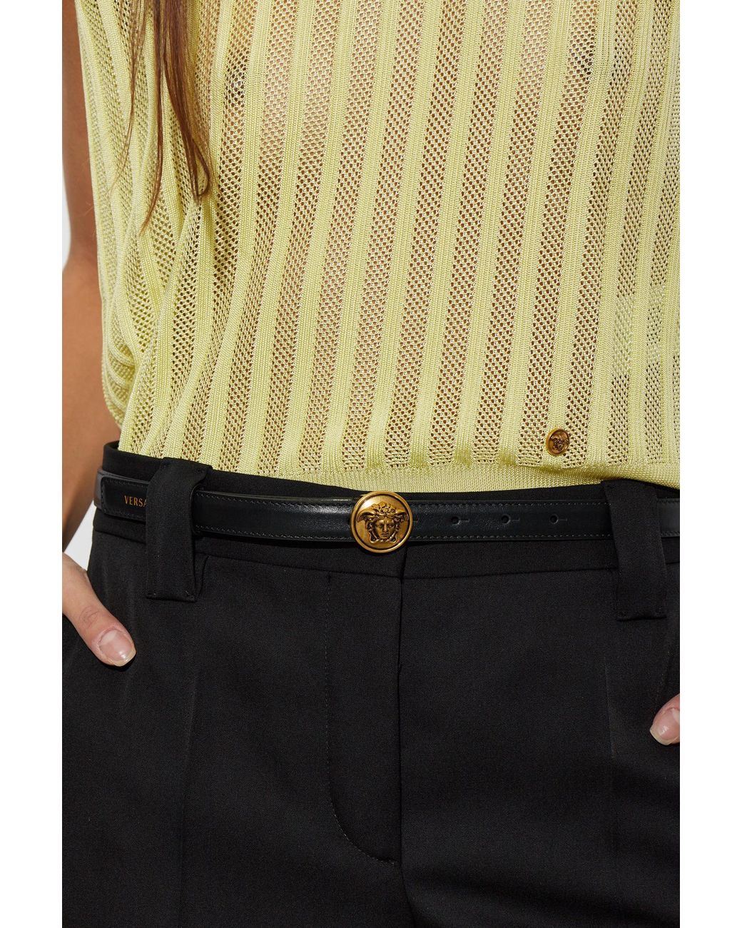 Versace Black Leather Belt