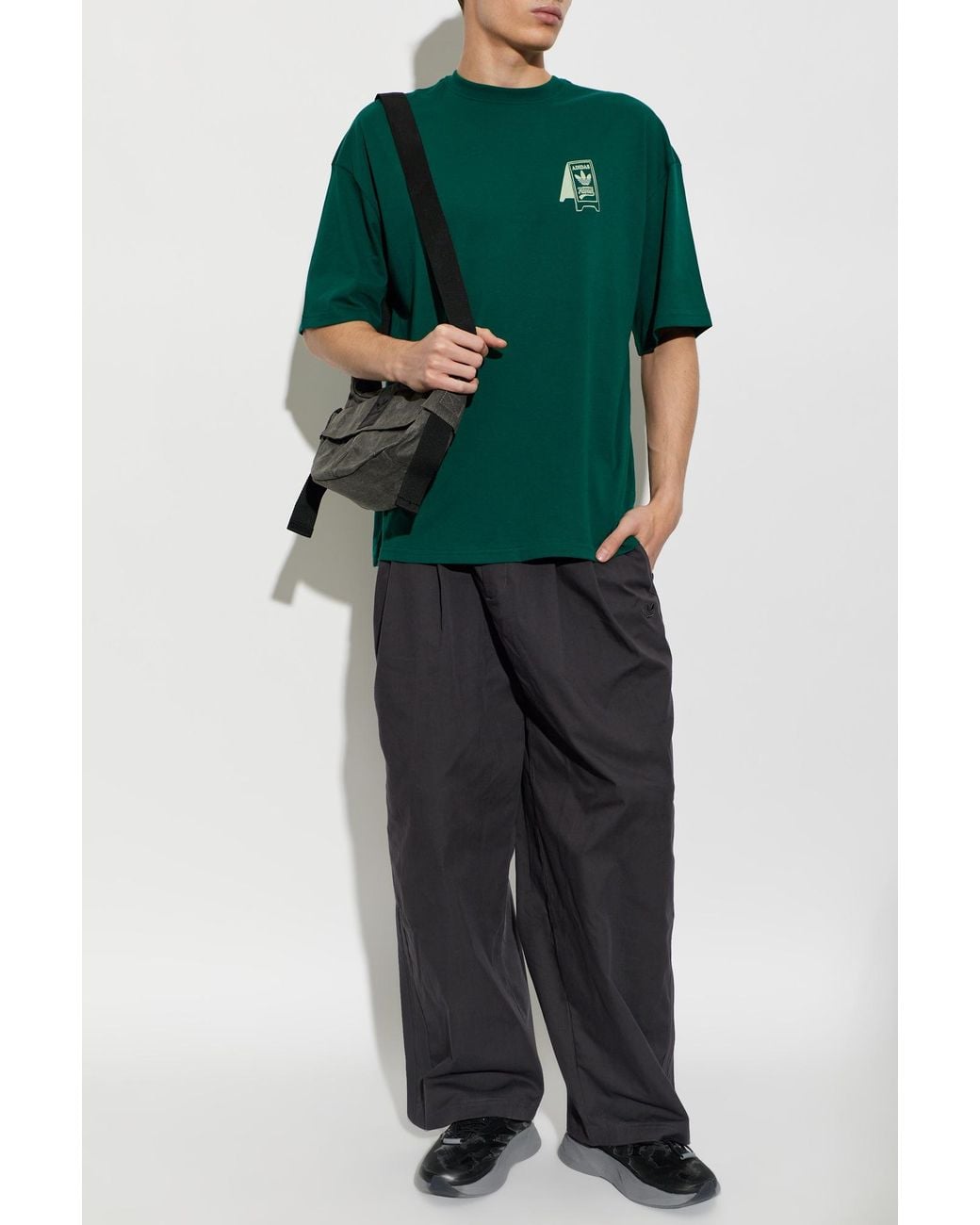 Adidas Originals Green Printed T-Shirt for men