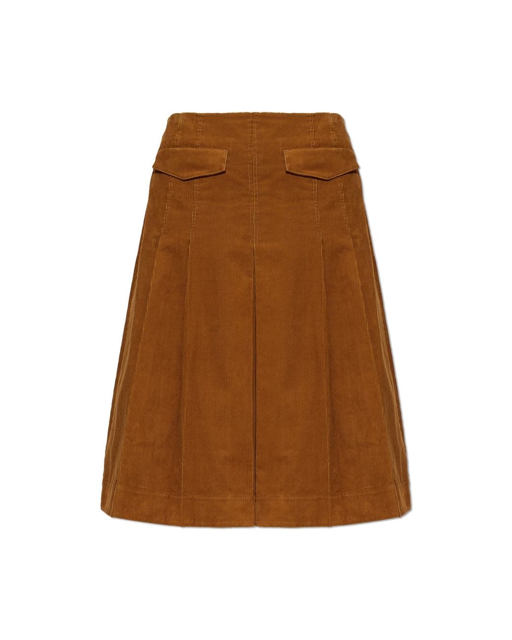 Tory Burch Brown Corduroy Midi Skirt