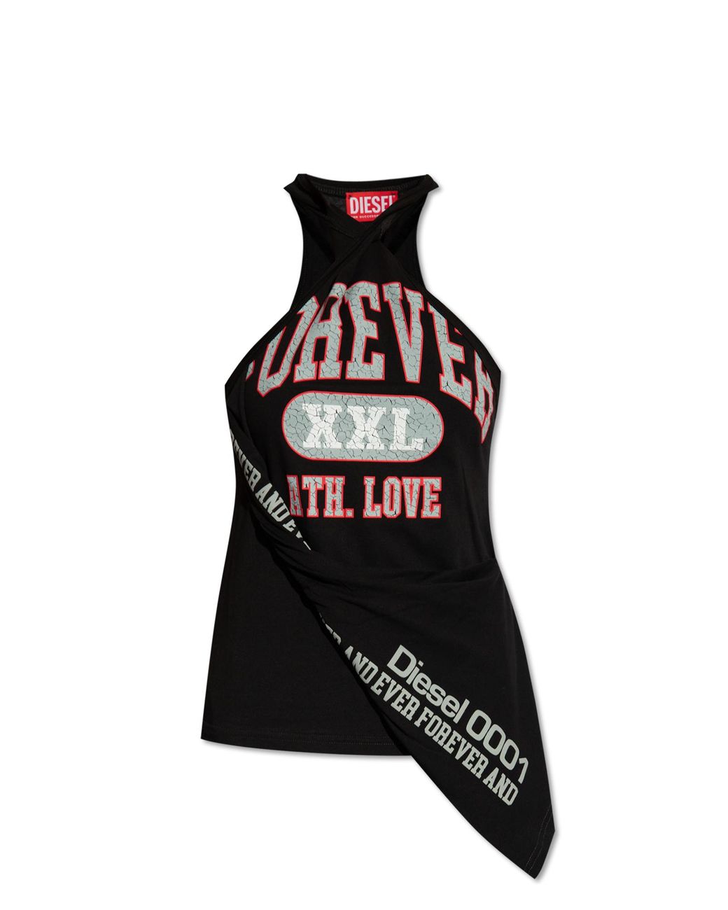 Diesel T-zelie（現在非売品） クロスデザインタンクトップ Women's College tank top with twisted front | Black | Diesel