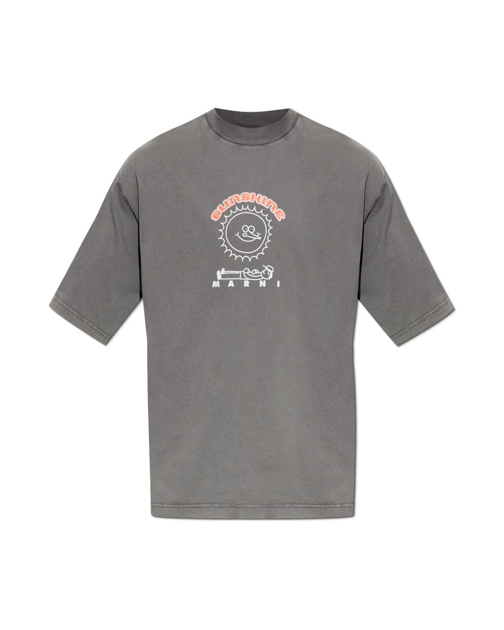 Marni Gray T-Shirt With Logo for men