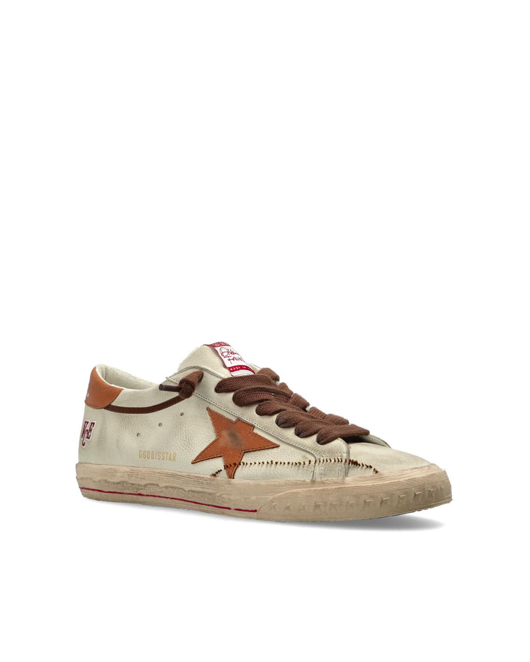 Golden Goose Deluxe Brand Brown "Super-Star With List Destroyed" Sports Shoes for men