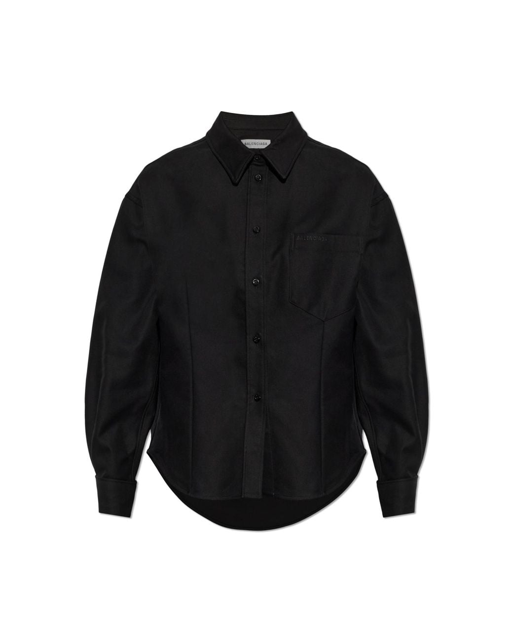 Balenciaga Black Asymmetrical Cut Shirt