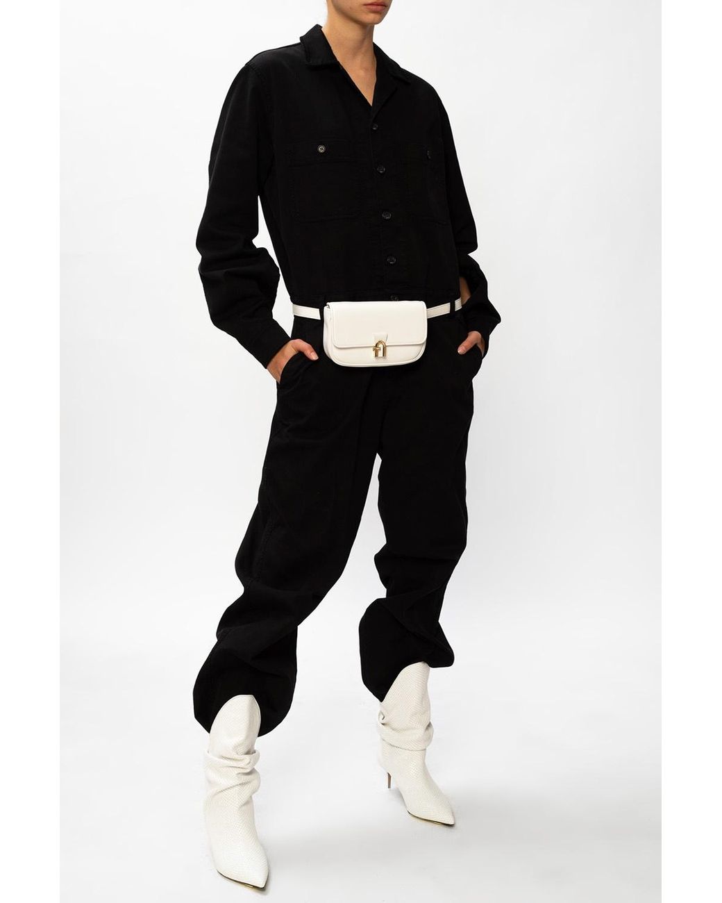 N°21 Cotton Jumpsuit With Logo in Black - Lyst