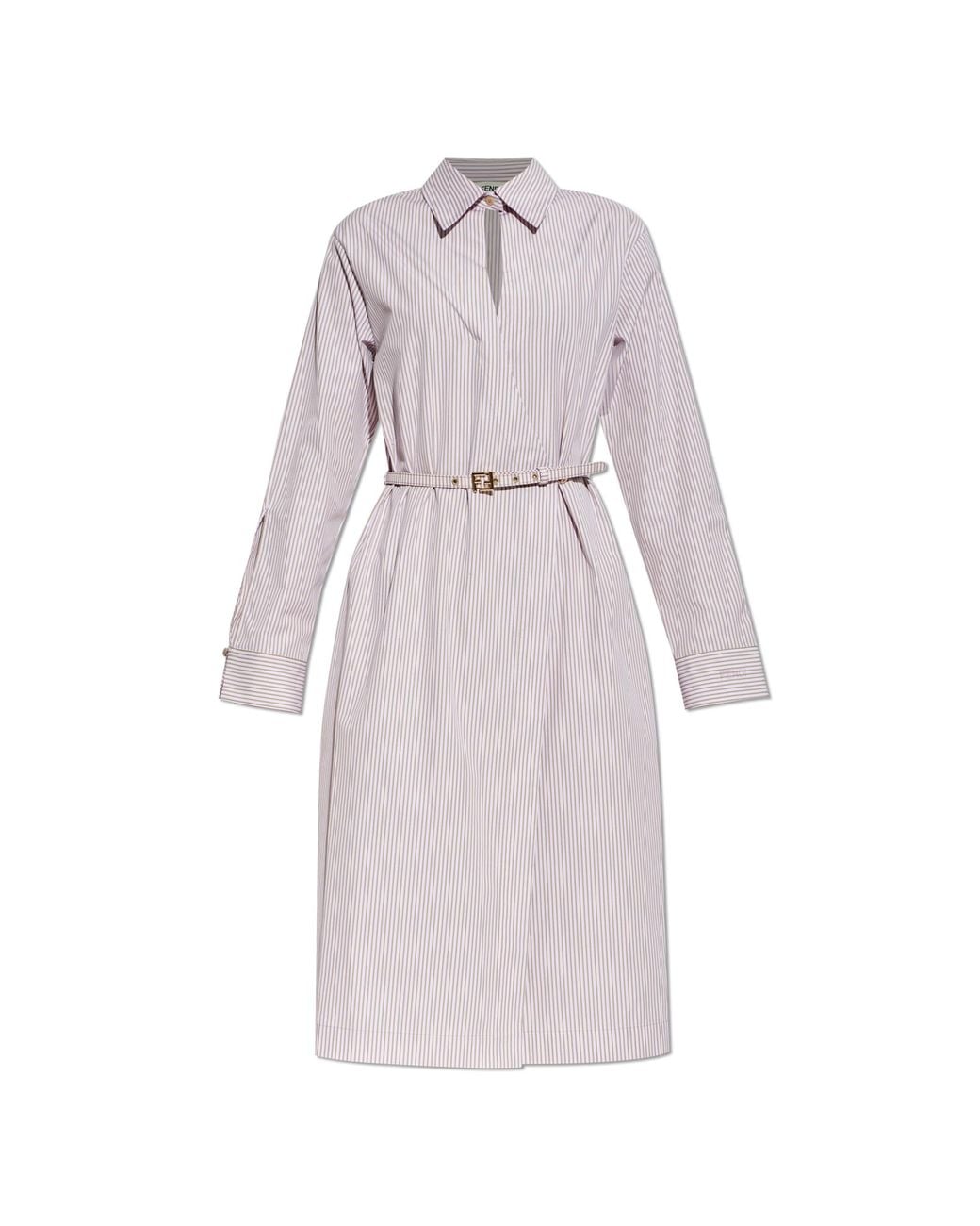 Fendi Pink Dress With A Striped Pattern