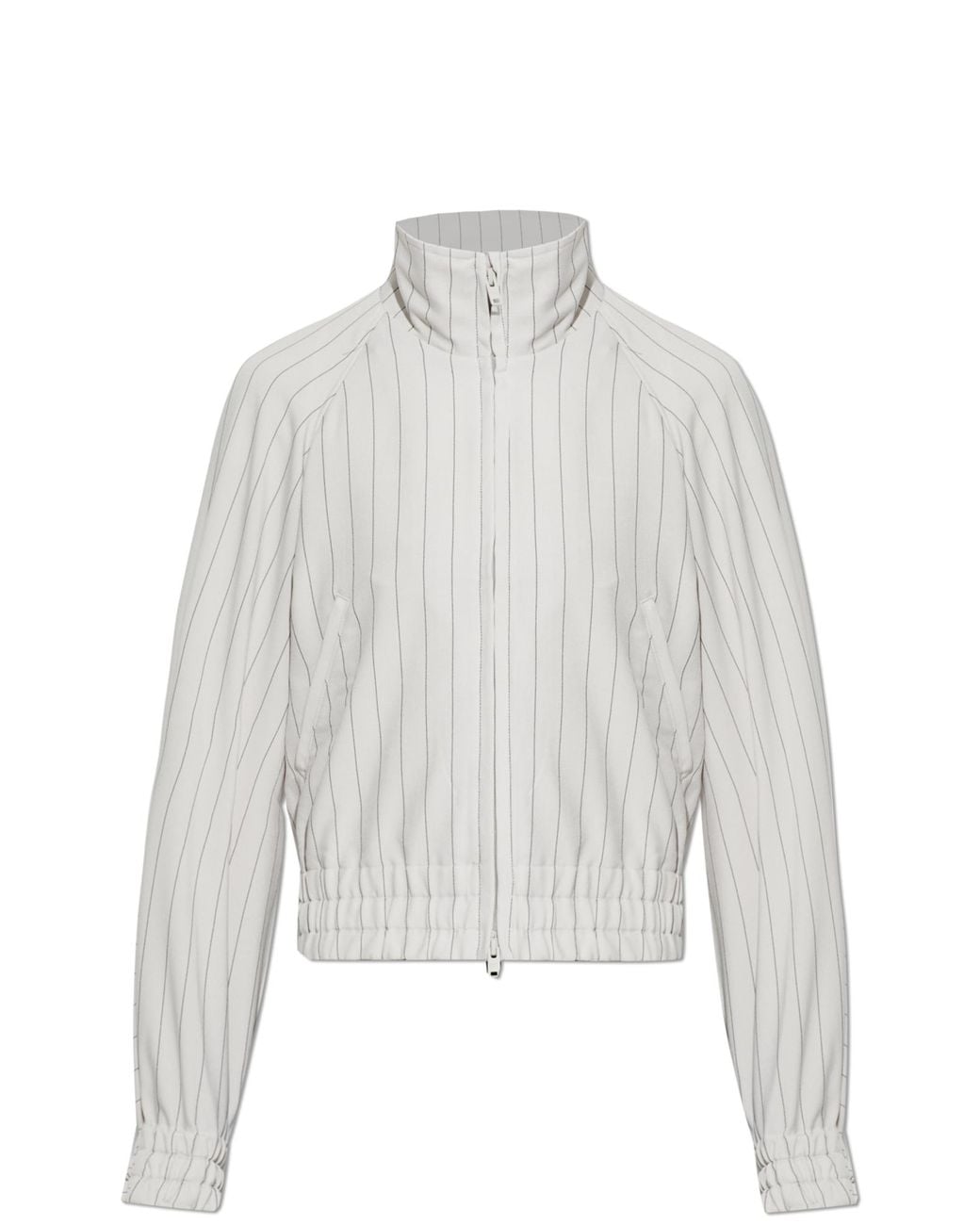 Y-3 White Jacket With Stand-Up Collar