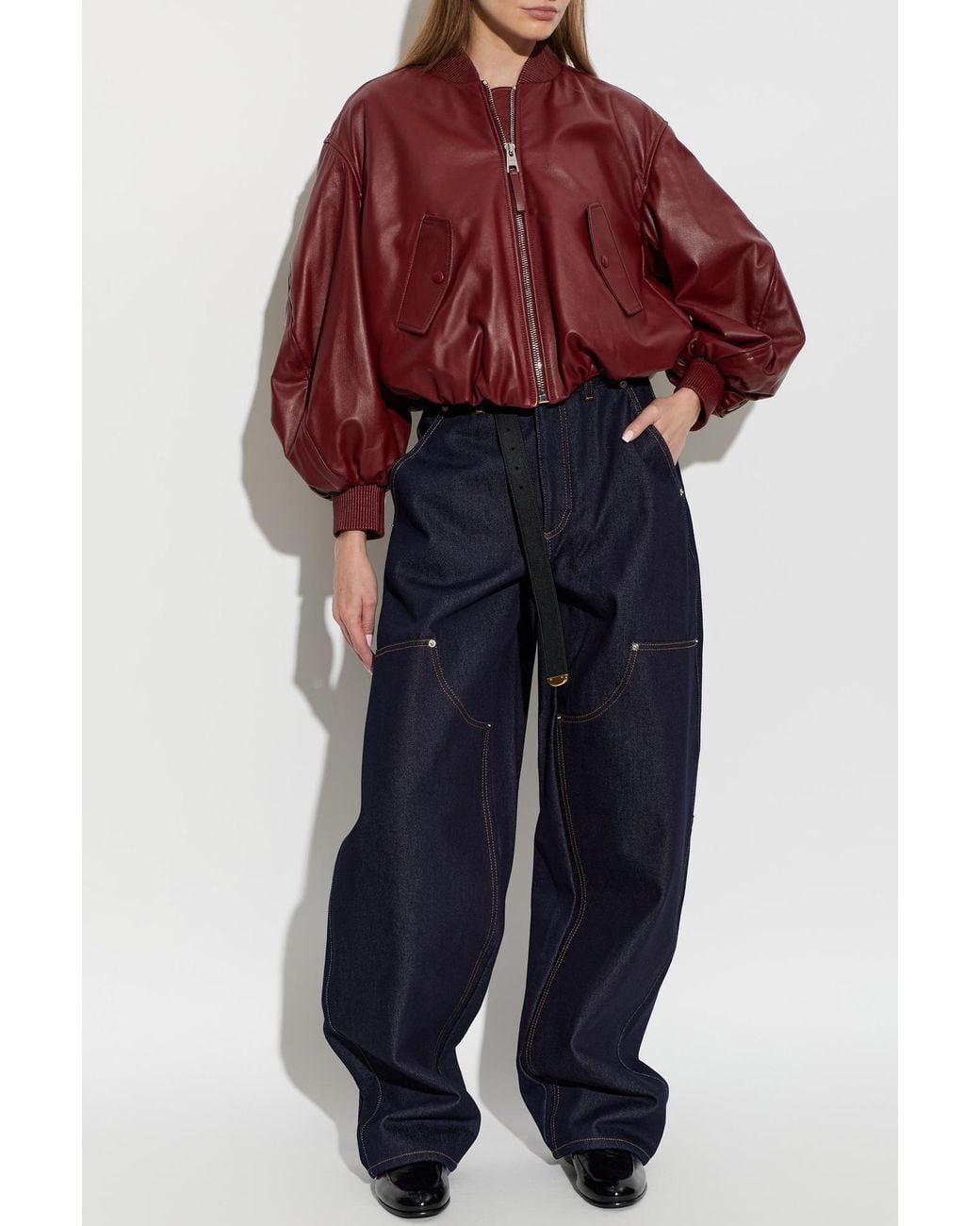 Givenchy Blue 'Bomber' Leather Jacket