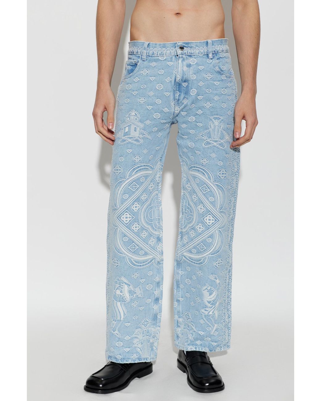 Casablanca Blue Patterned Jeans for men
