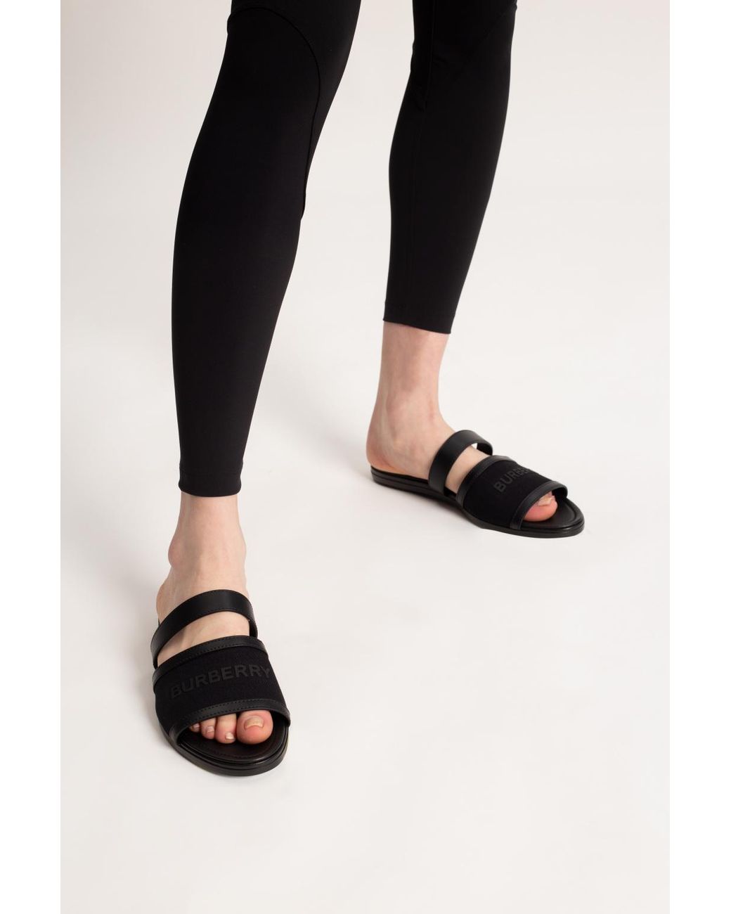 burberry slides black