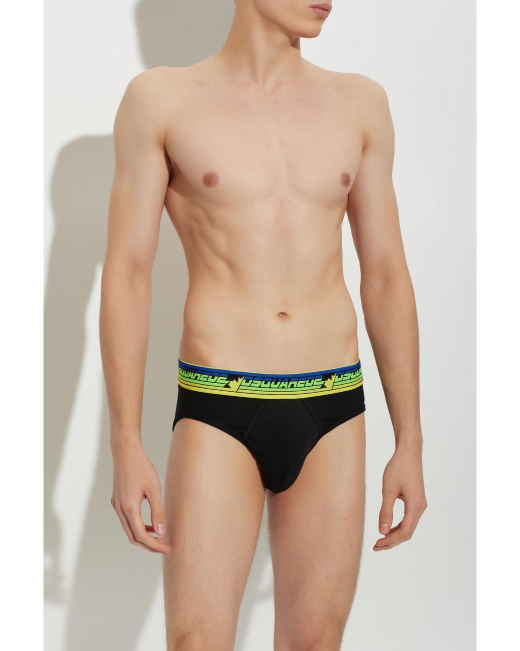 DSquared² Black Logo Briefs for men