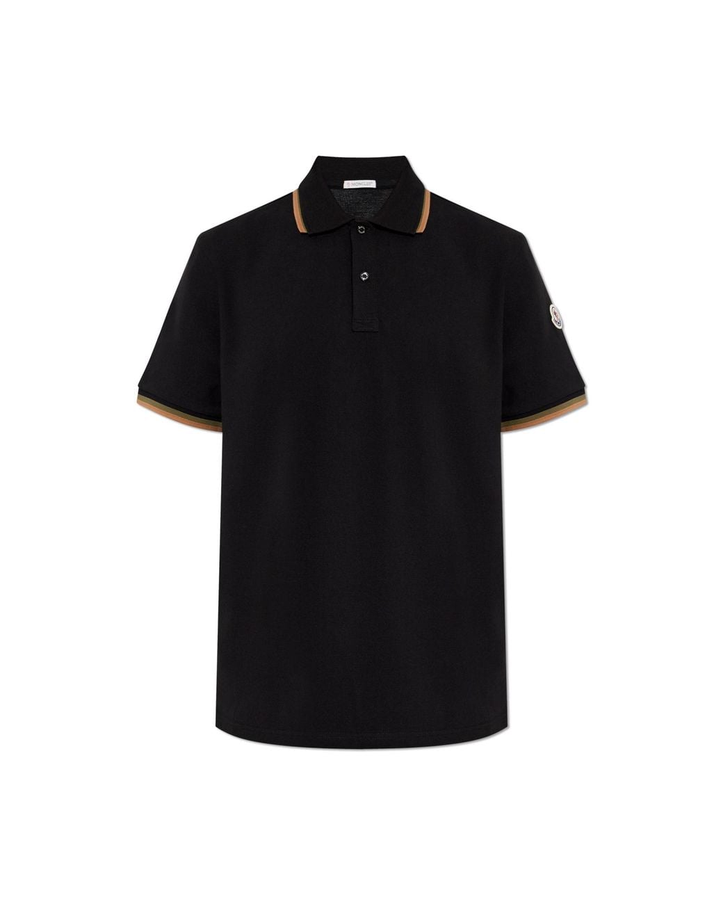 Moncler Black Polo With Logo Patch for men