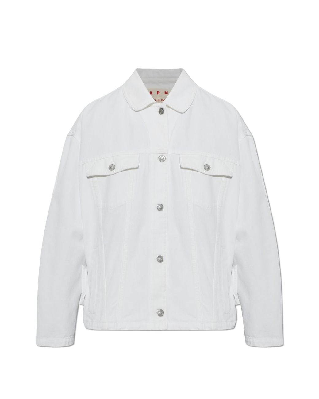 Marni White Denim Jacket With Detachable Belt