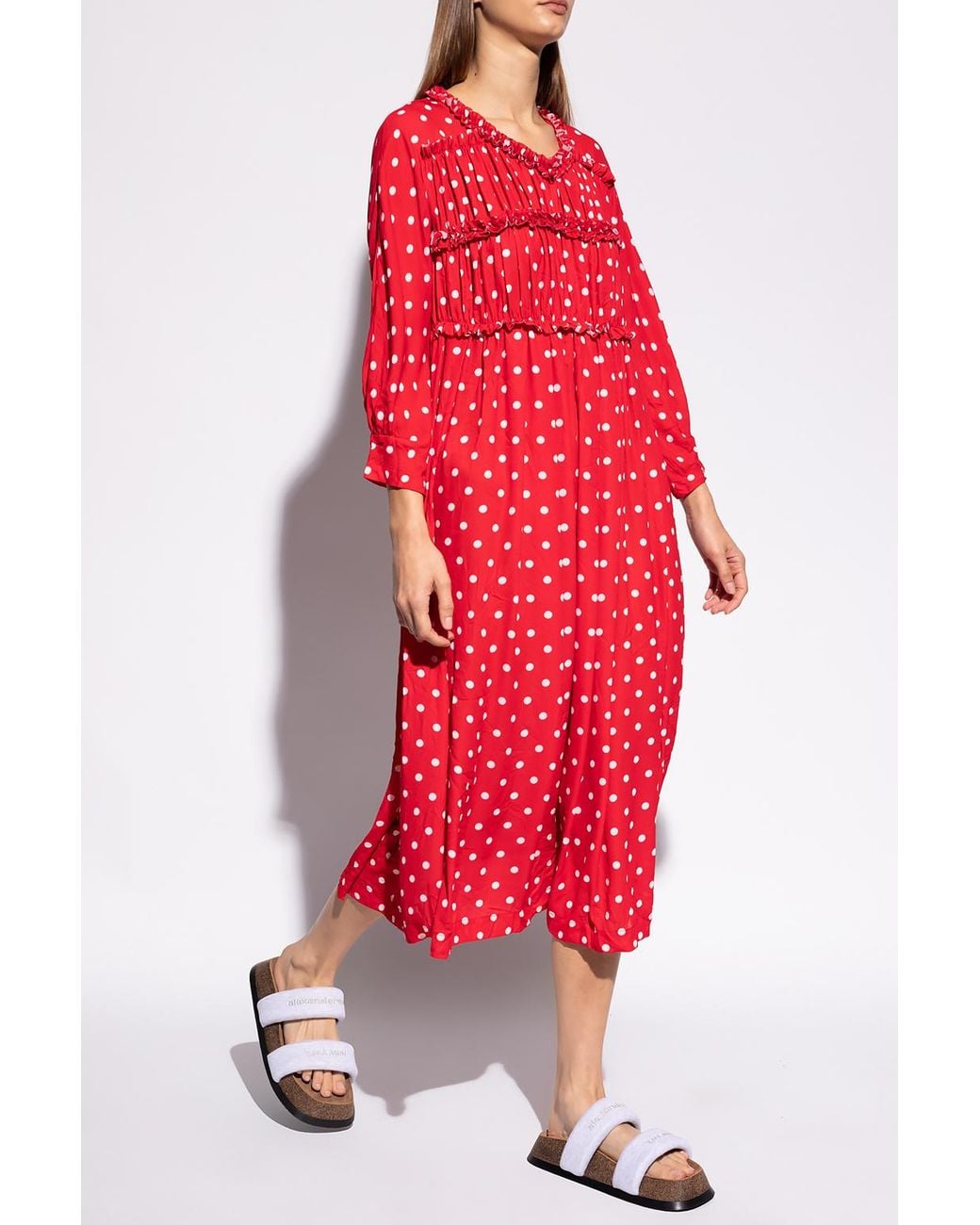 Red Raffle Dress CDG by Comme des Garcons Ruffled Dress in Red | Lyst