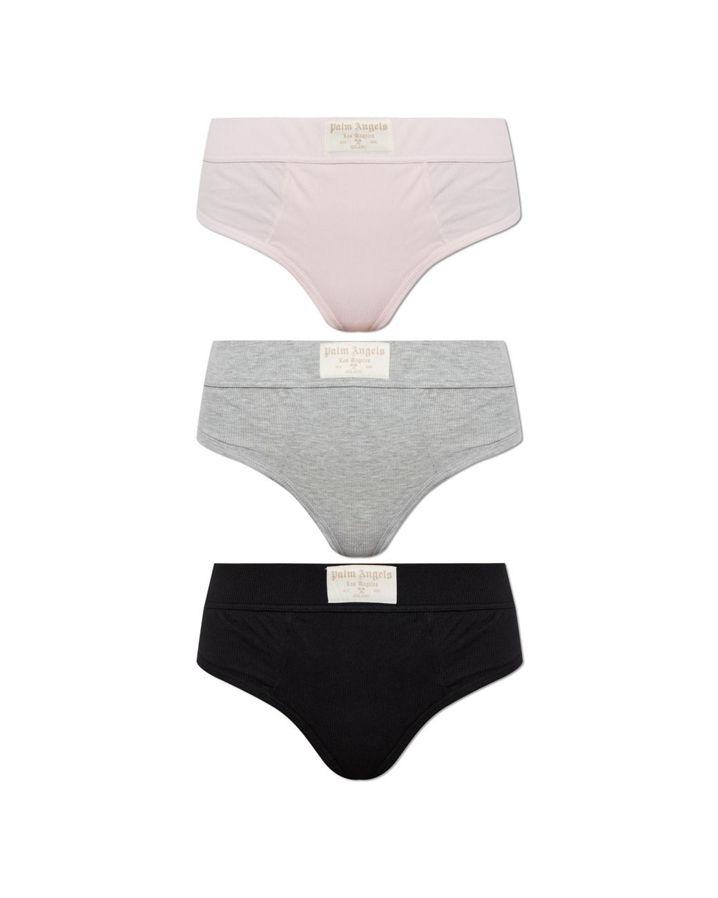 Palm Angels White 3-Pack Of High-Waisted Cotton Thongs