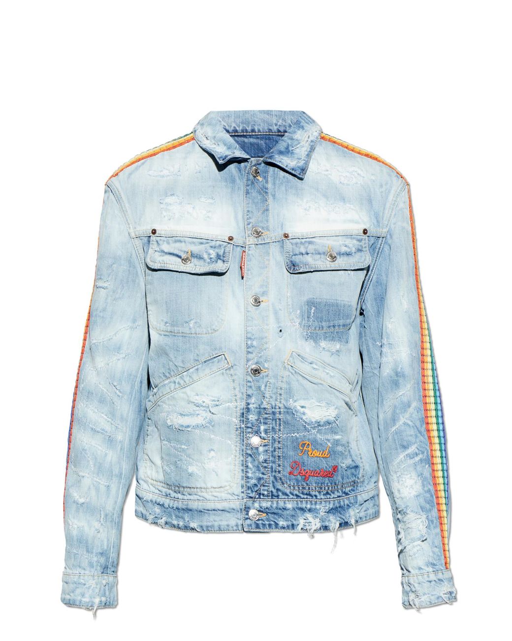 DSquared² Blue Denim Jacket With Vintage Effect for men