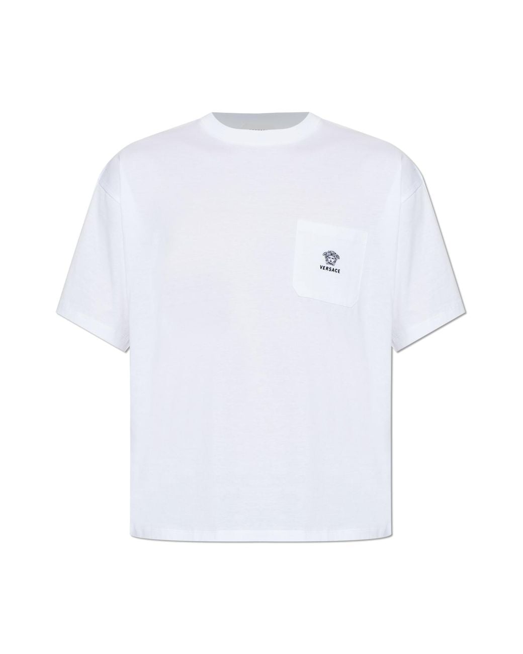 Versace White T-Shirt With Pocket for men