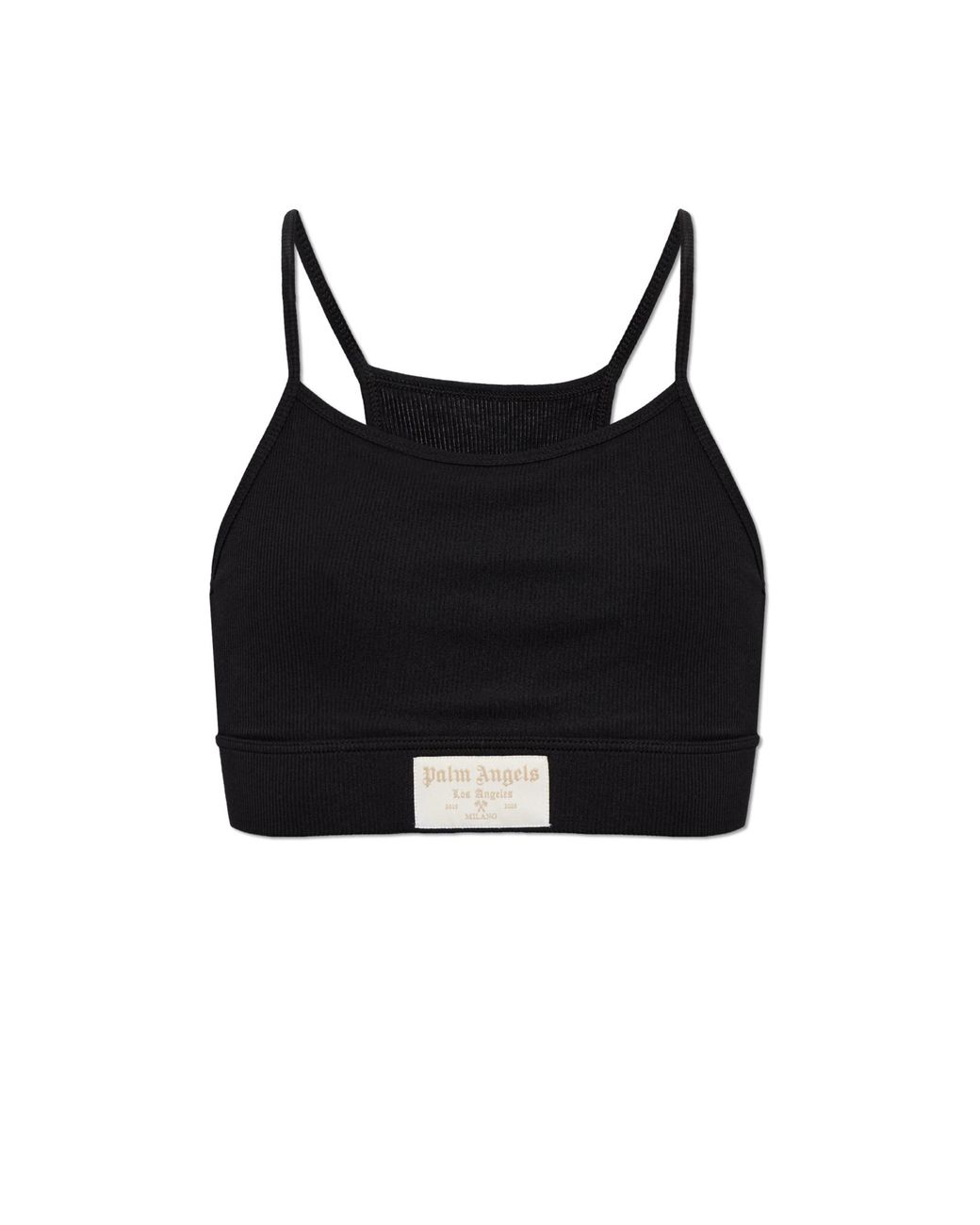 Palm Angels Black Cotton Lingerie Top