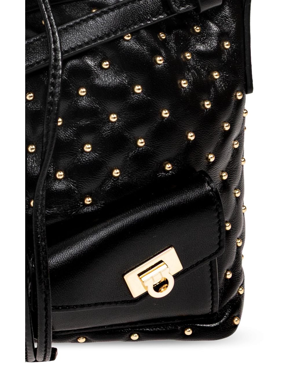 Ferragamo Black Leather Bag 'Drawstring'