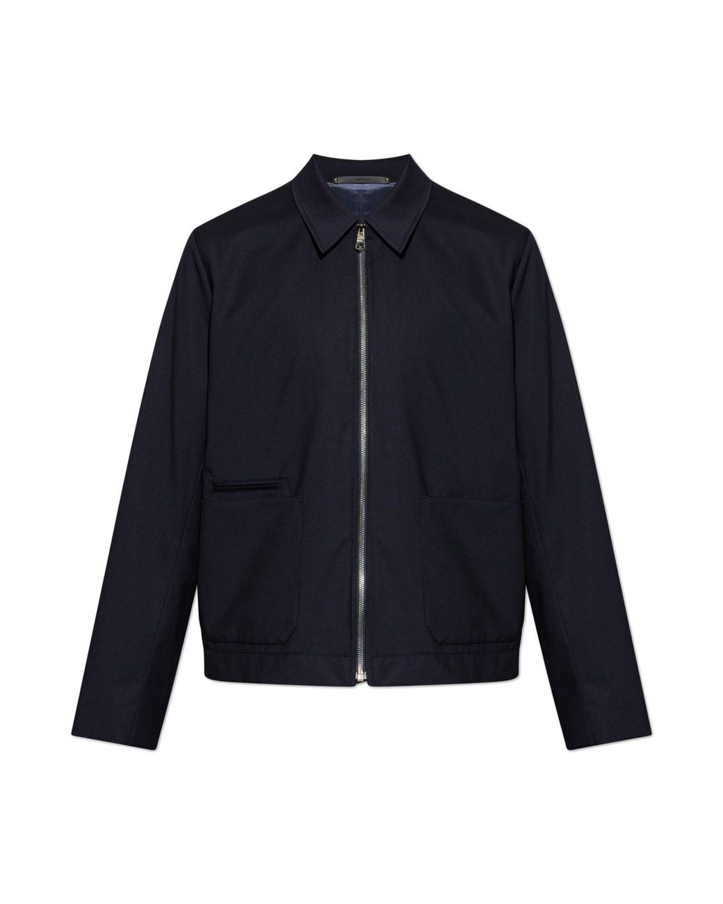 Paul Smith Blue Wool Jacket With Collar for men