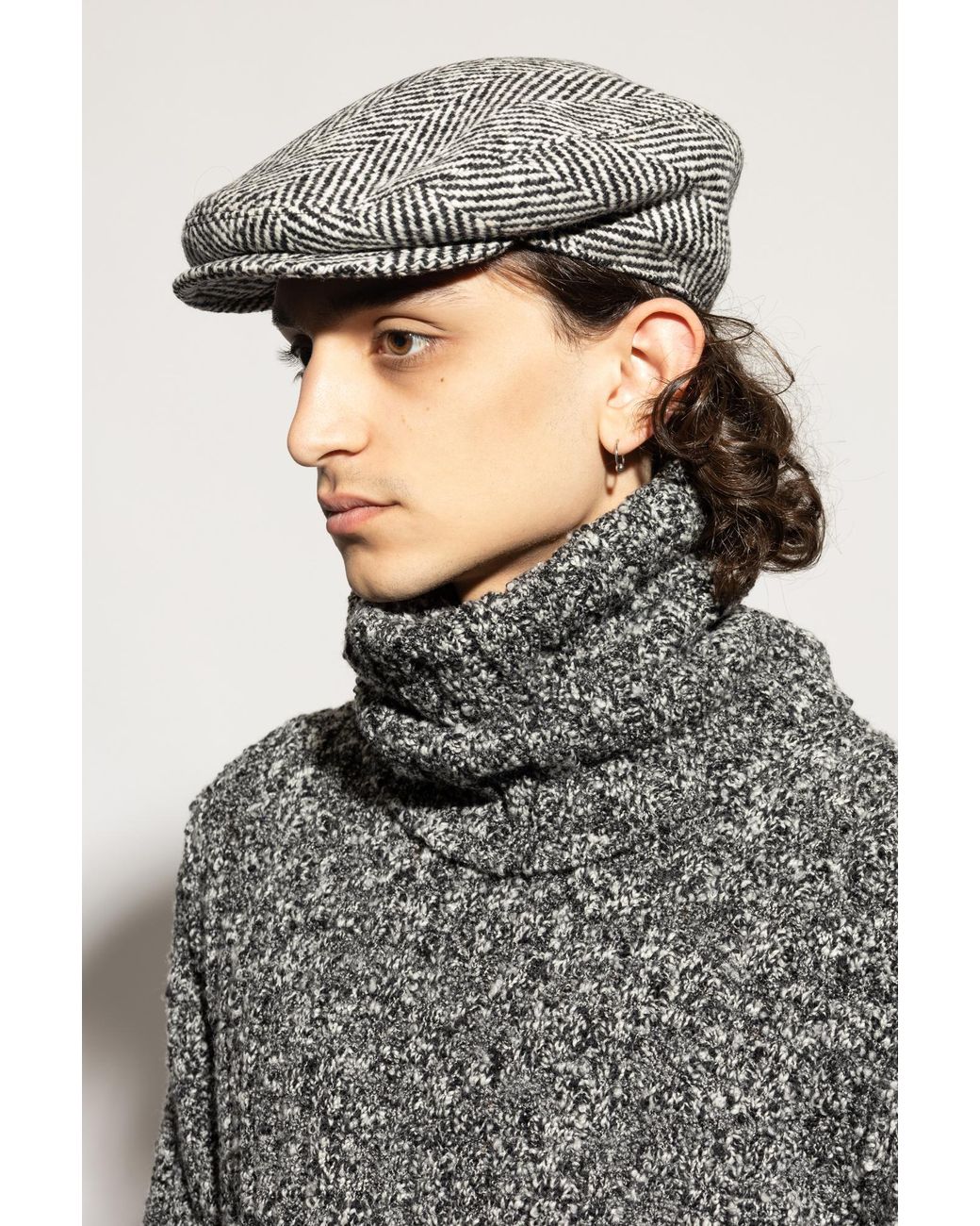 Dolce & Gabbana Gray Wool Flat Cap for men
