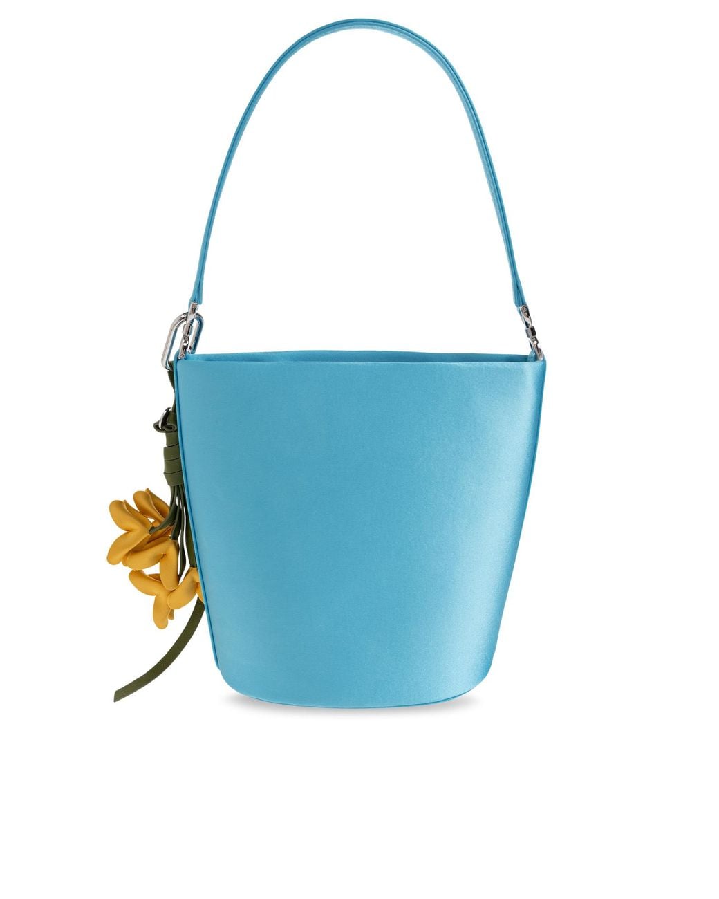 Self-Portrait Blue Satin Bag With Keychain