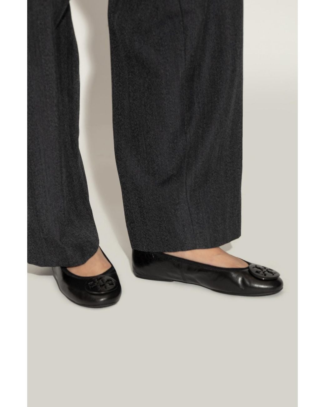 Tory Burch Black "Reva" Ballerinas