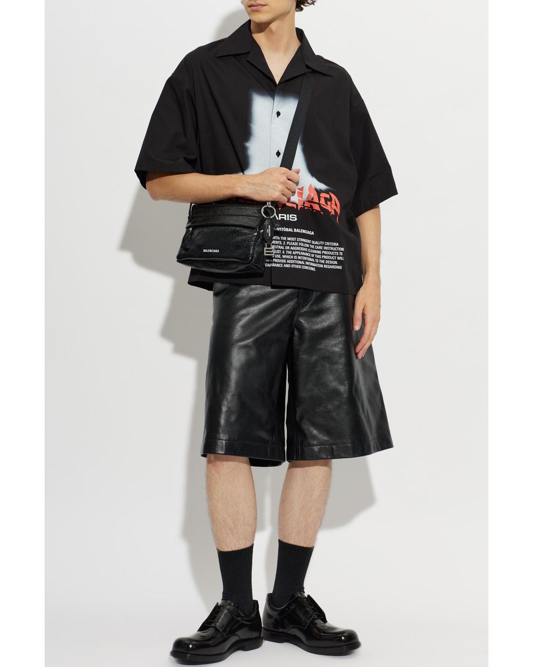 Balenciaga Black Short-Sleeved Shirt for men