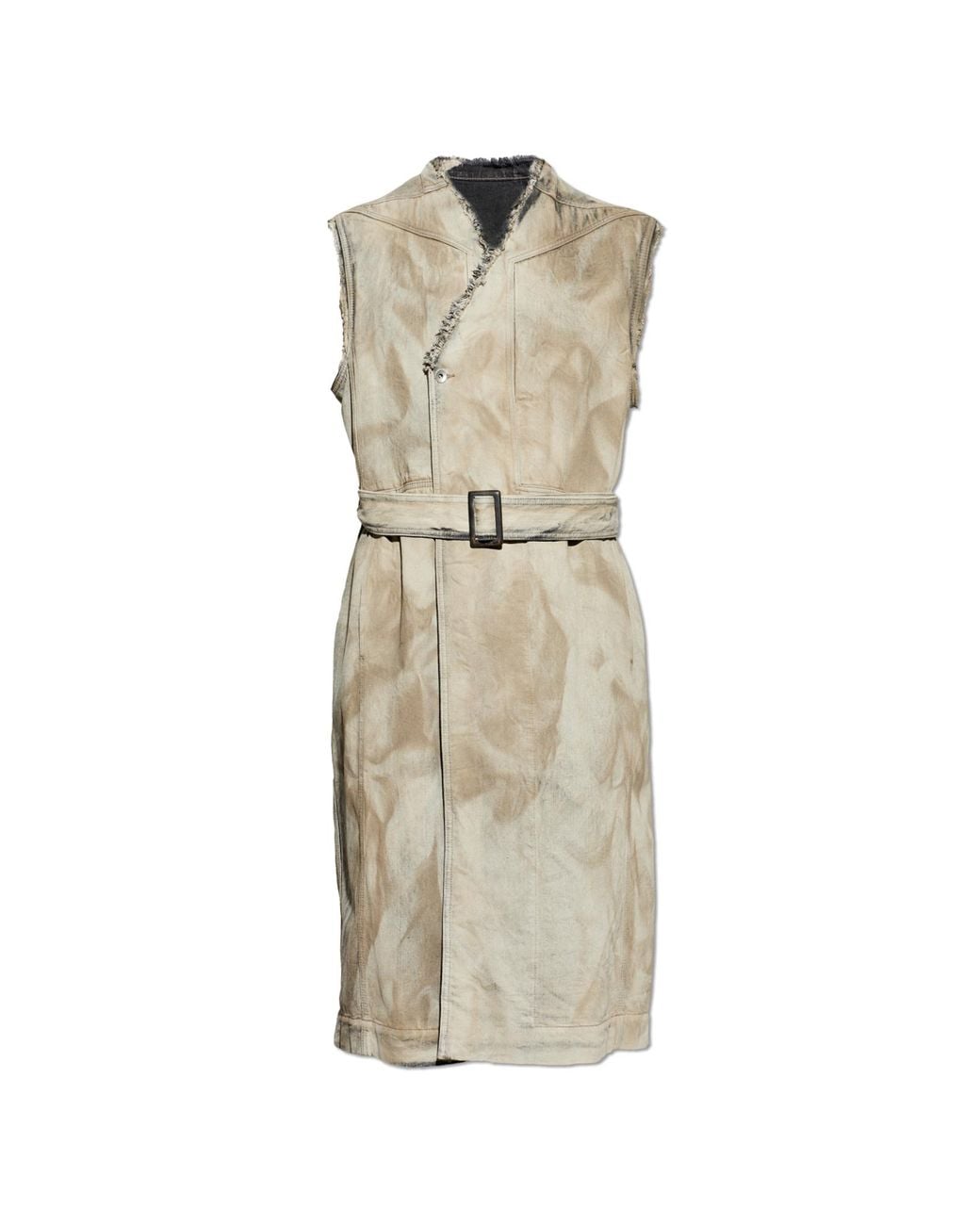 Rick Owens Natural Coat With Short Sleeves for men