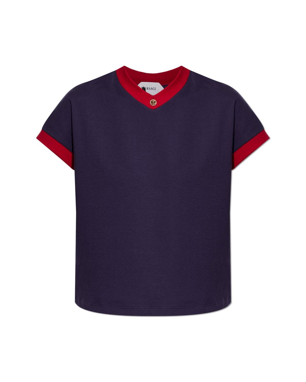 Versace Blue V-Neck T-Shirt