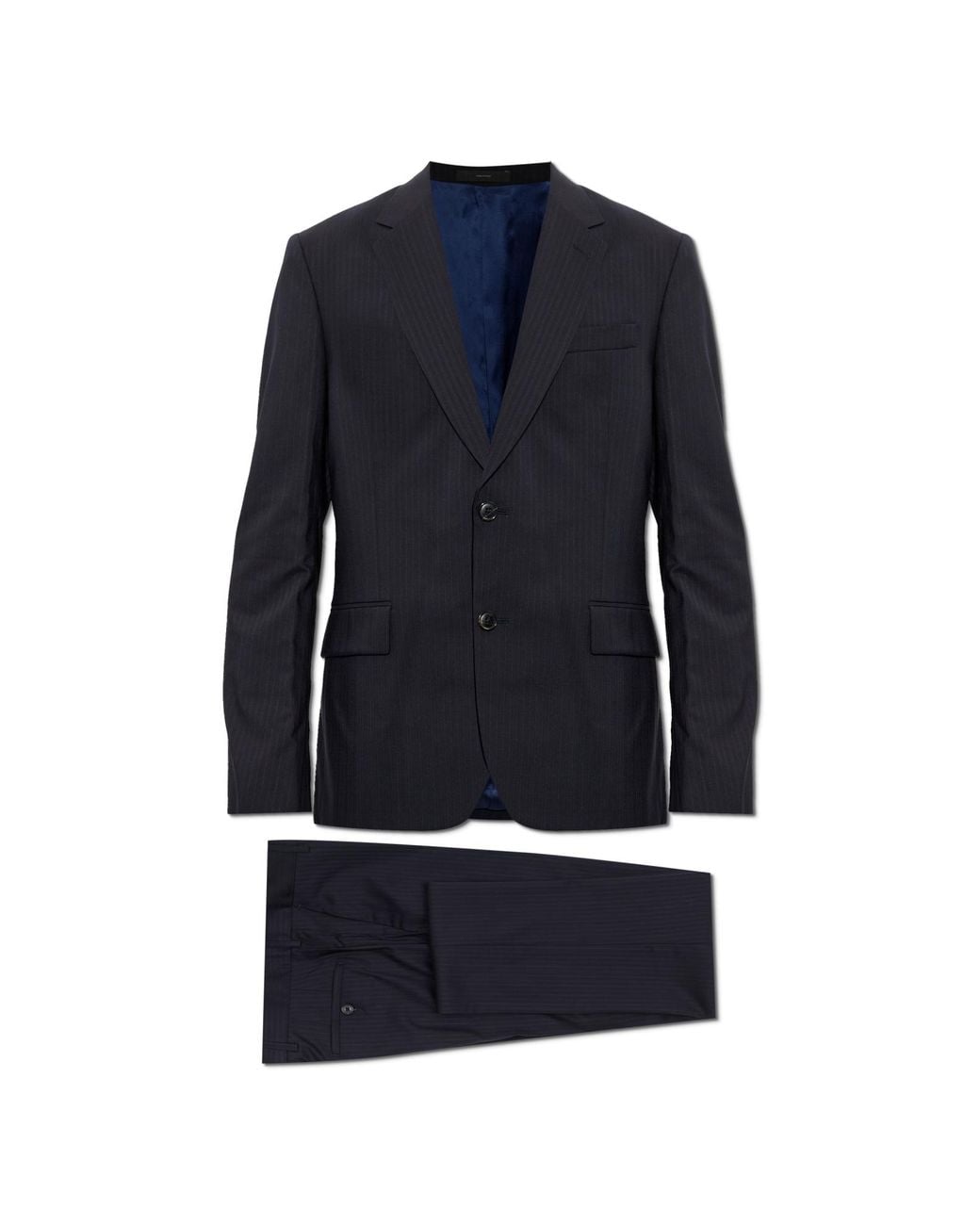 Paul Smith Blue Wool Suit With Pinstripe Pattern for men