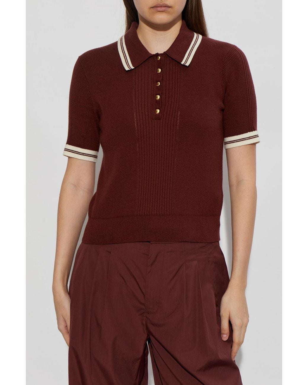 Rag & Bone Red Cotton Polo