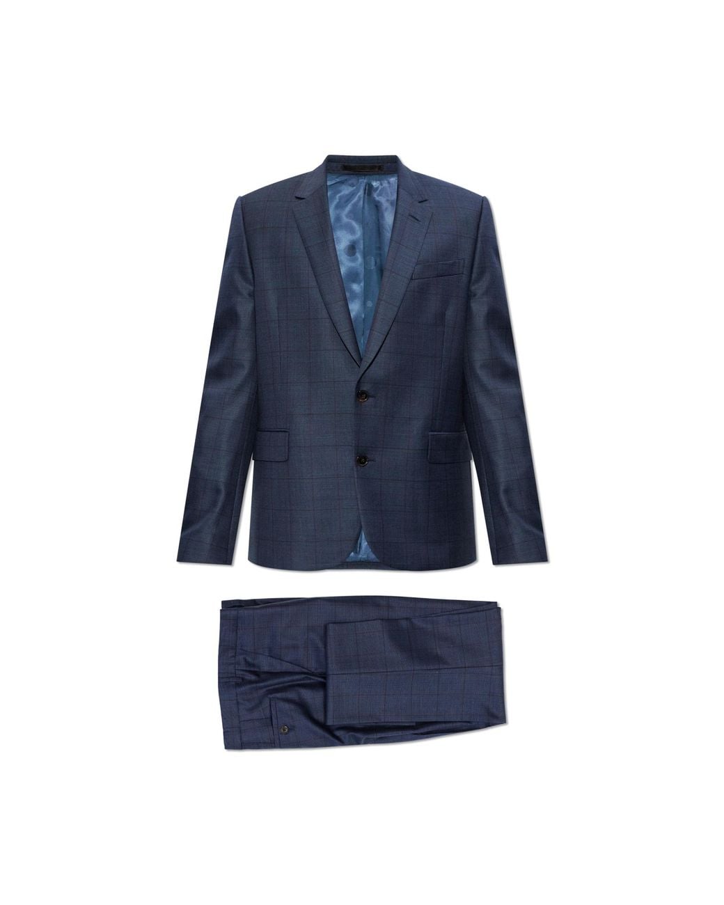 Paul Smith Blue Checked Pattern Suit for men