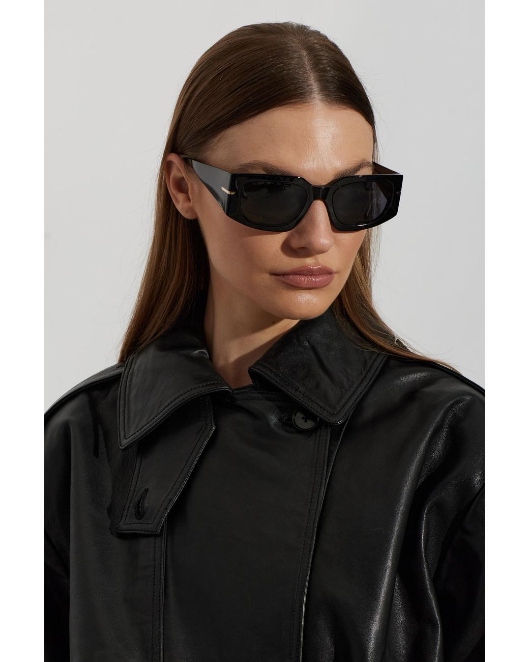 Victoria Beckham Black Sunglasses With A Bold Geometric Shape