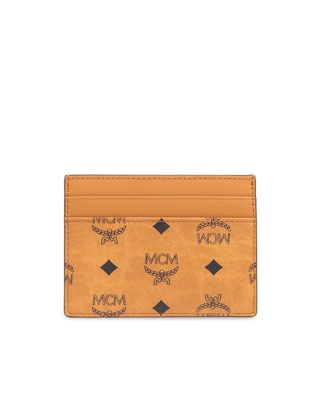 MCM Orange Card Holder With Logo