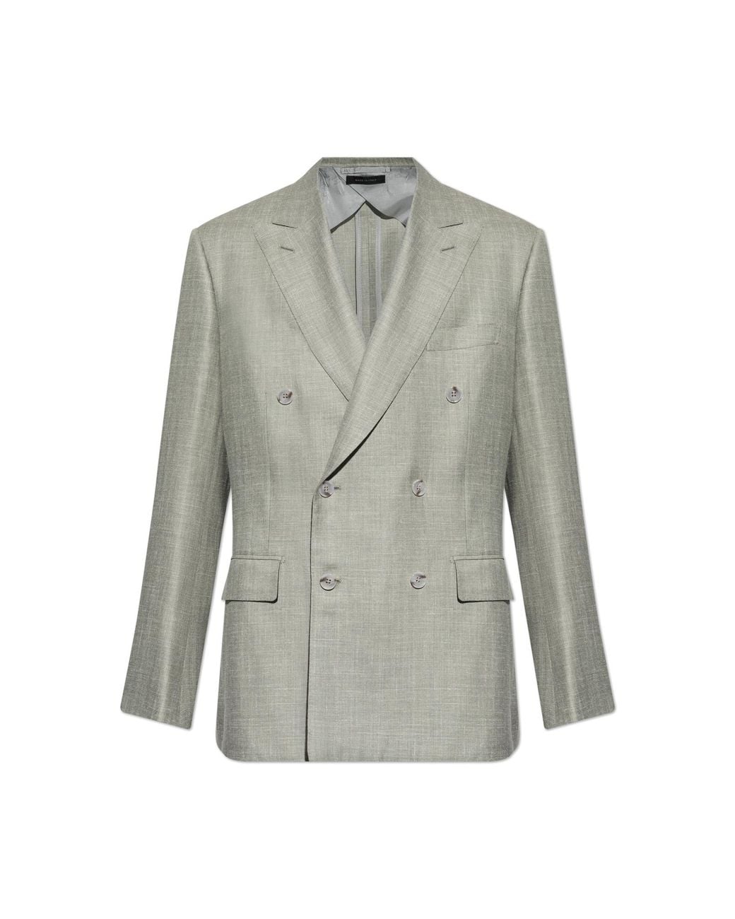 Brioni Gray Double-Breasted Blazer for men