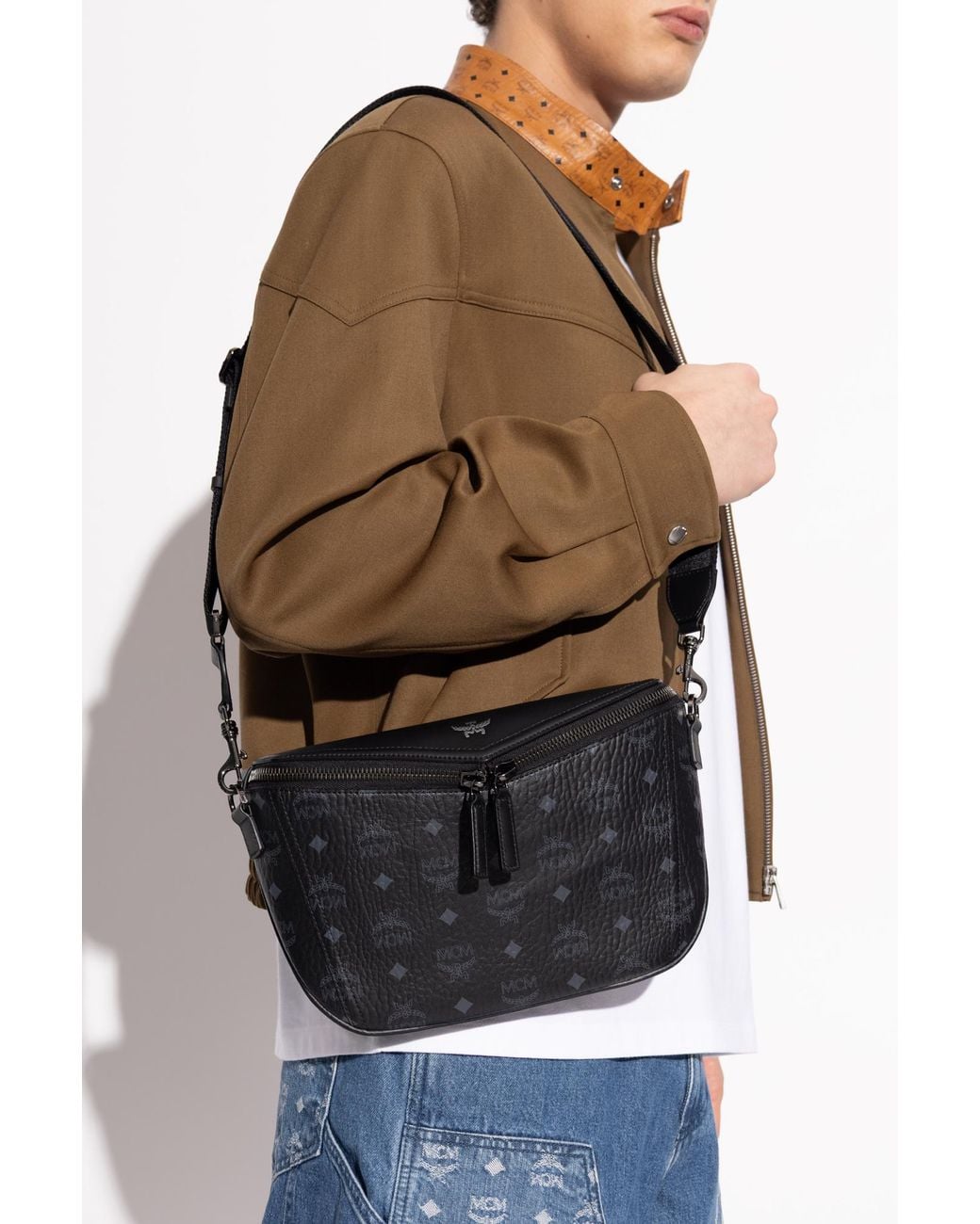 MCM Black 'Diamant 3D Small' Belt Bag for men