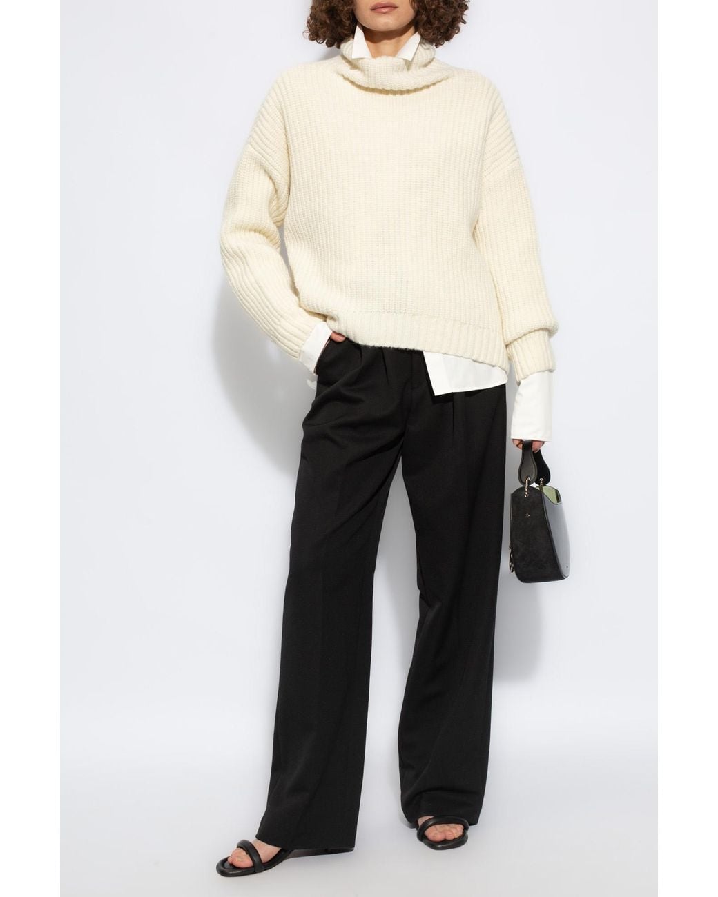 Anine Bing Black Carrie Wool Trousers