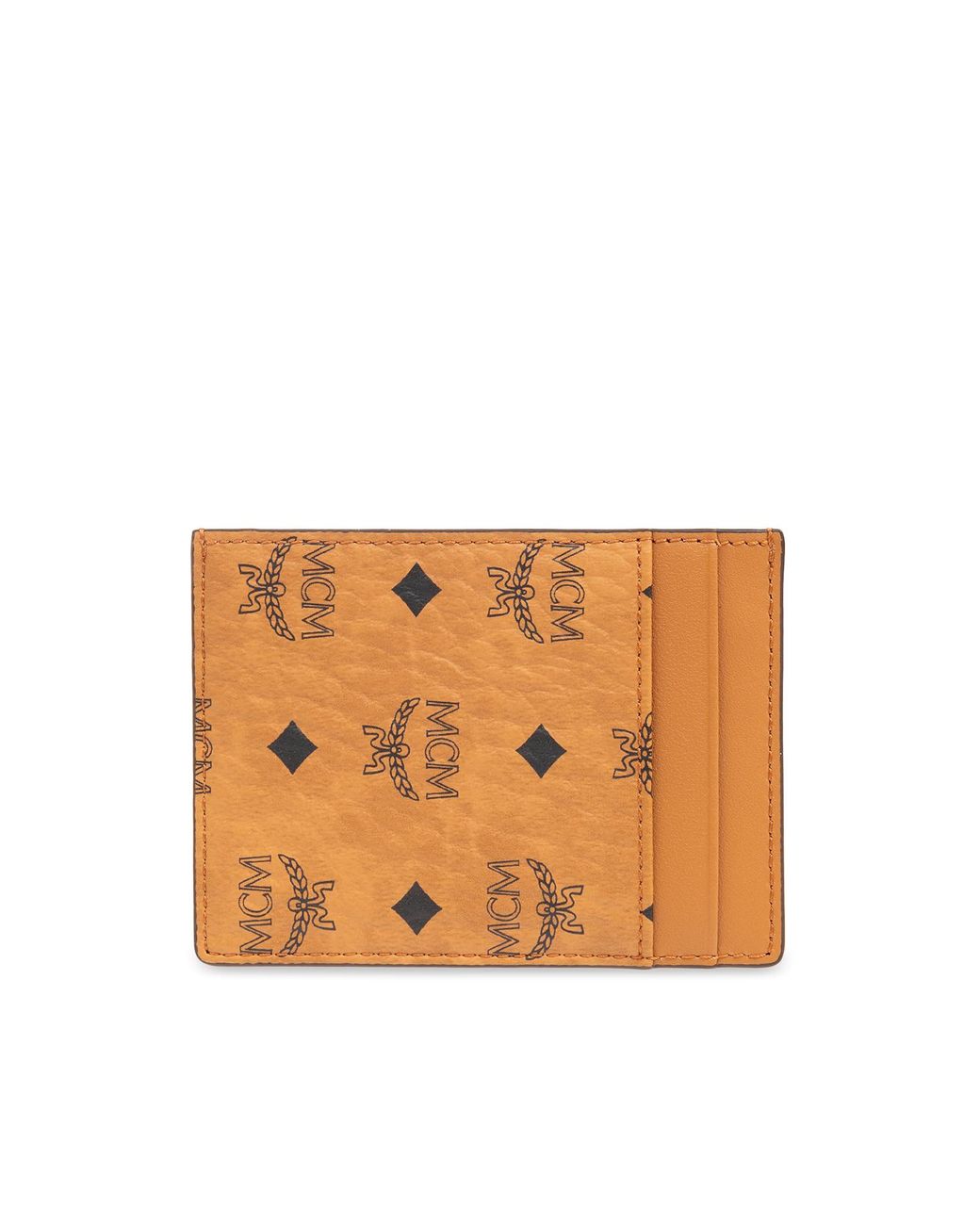 MCM Orange Card Holder With Logo