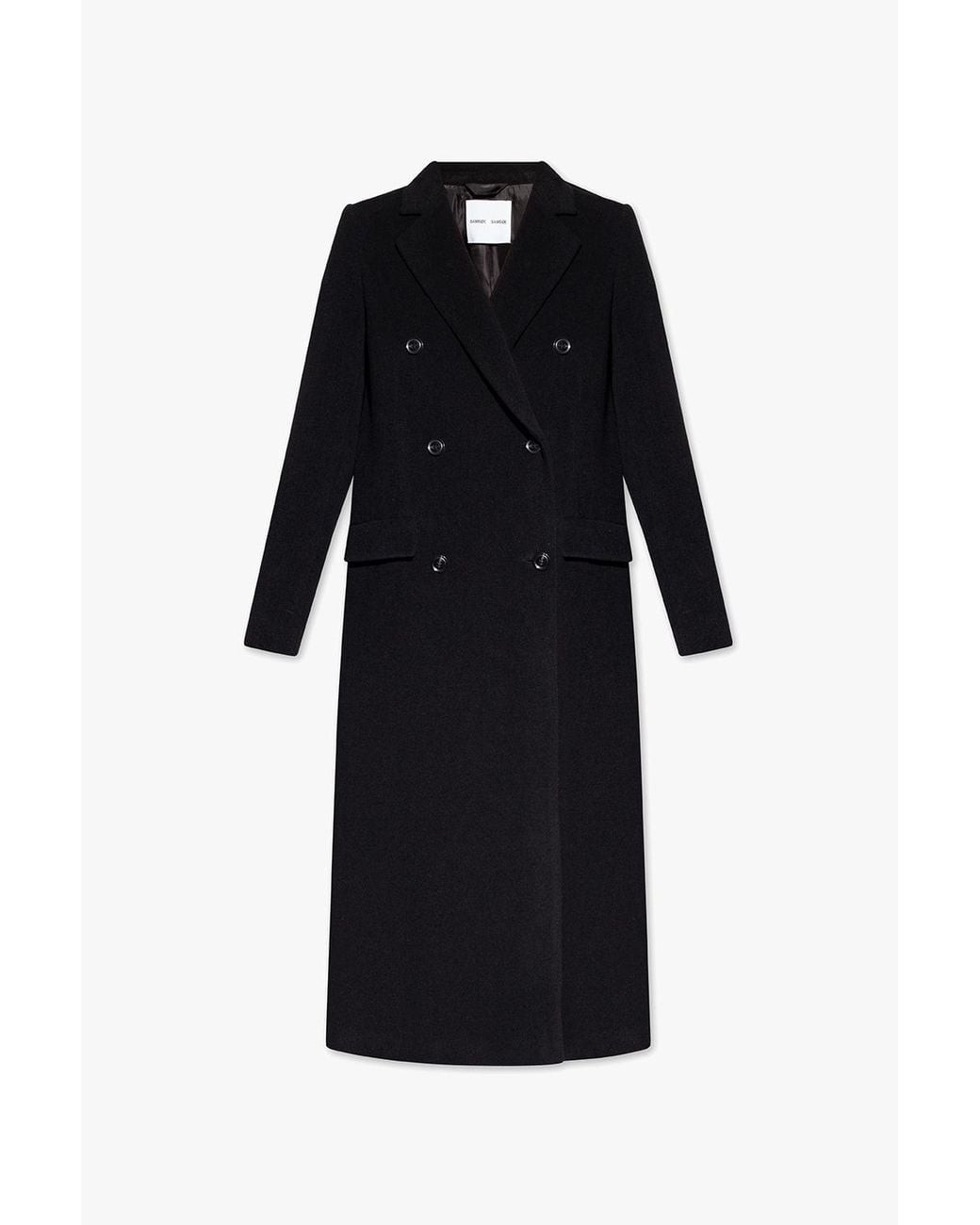 Samsøe & Samsøe Black Double-Breasted Coat 'Falcon'