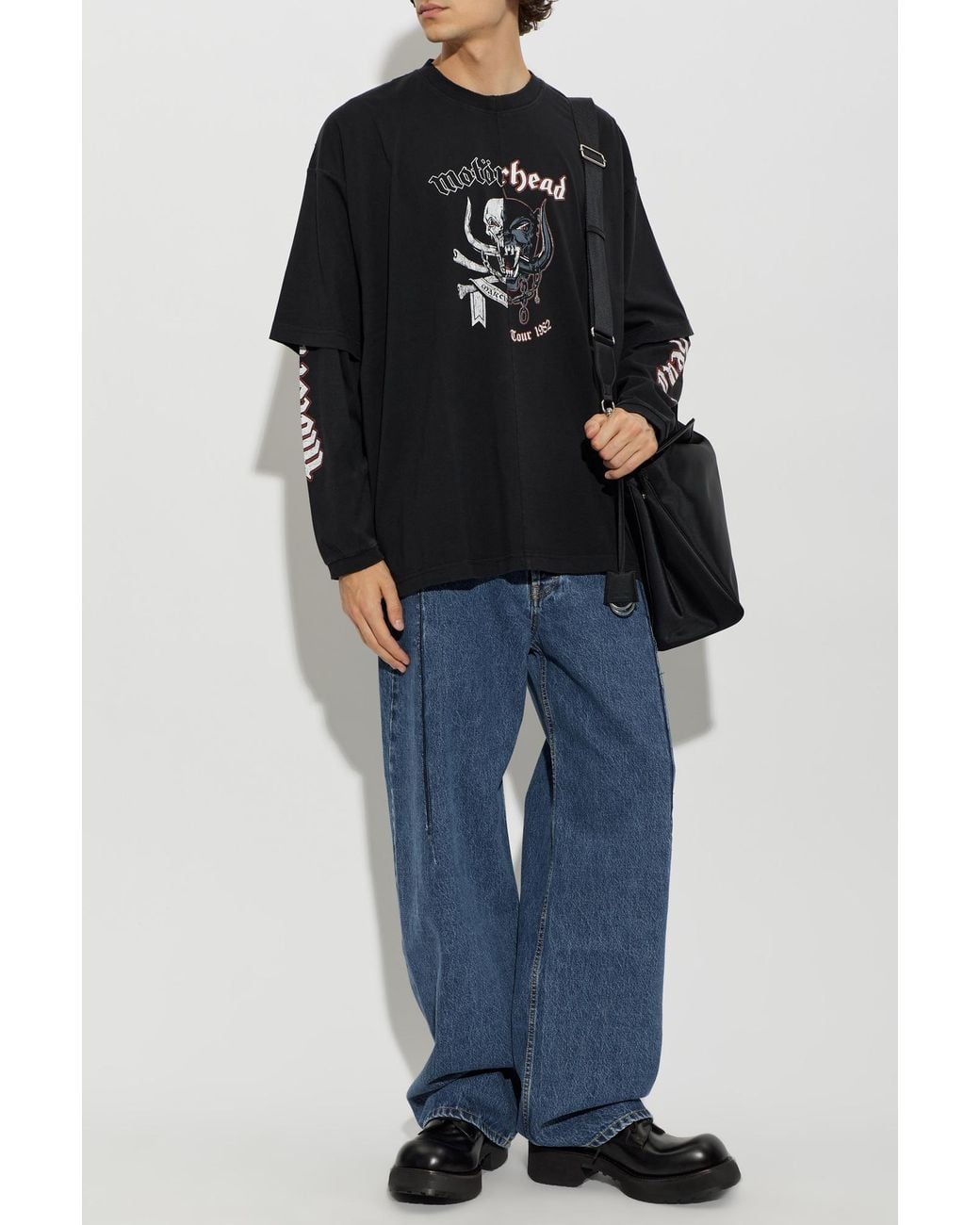 Vetements Black T-Shirt With Print for men