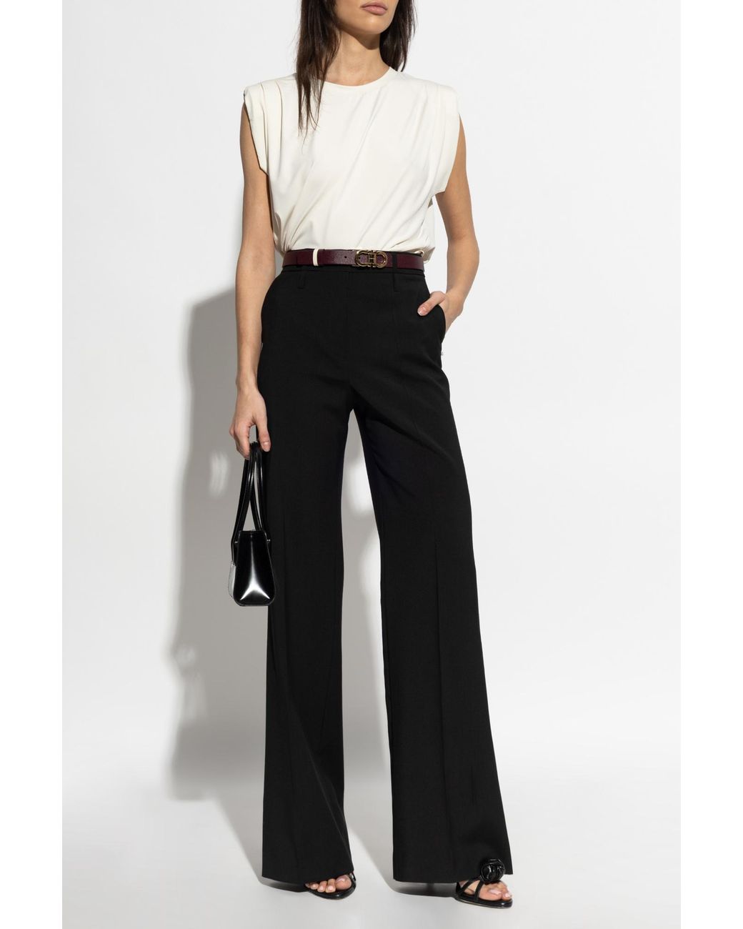 MICHAEL Michael Kors White T-Shirt With Shoulder Pads